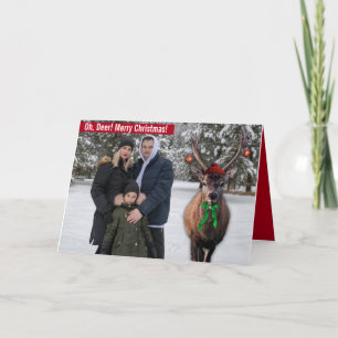 Lönsam Julfoto med Hjort Anpassningsbar Pic Helgkort