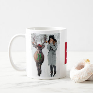 Lönsam Julfoto med Hjort Anpassningsbar Pic Kaffemugg