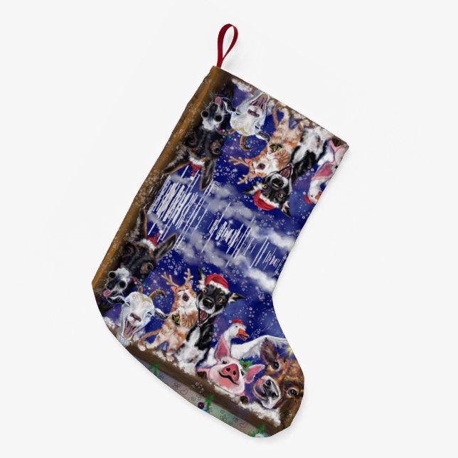 Lönsam julklapp med Lycklig Animal Party Liten Julstrumpa (Framsidan (Hängande))