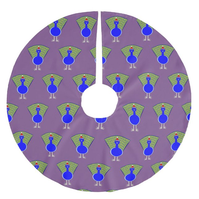Lönsam julpacock julgransmatta borstad polyester (Framsidan)