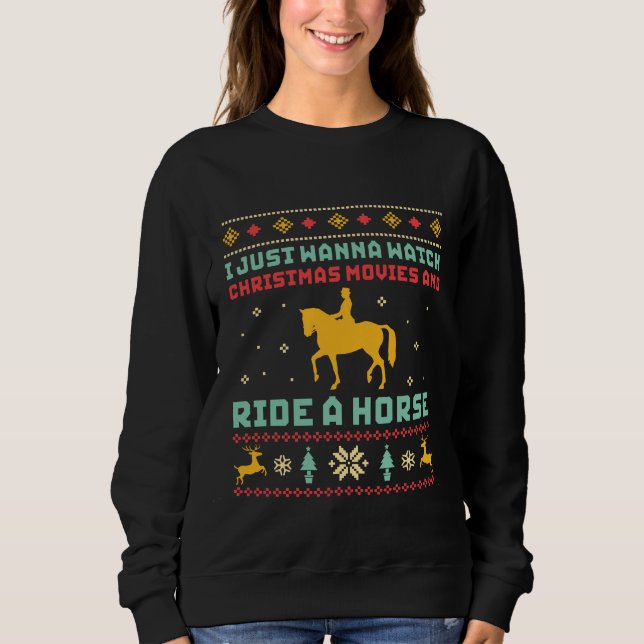 Lönsam julsötare Horseriding Horse T Shirt (Framsida)