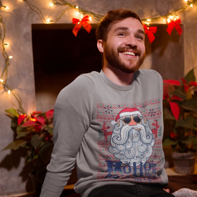 Lönsam julsötare: Julafton Santa Humor Lång Ärmad Tröja (Skapare uppladdad)
