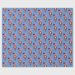 Lönsam Jultomten med Flagga från USA Presentpapper