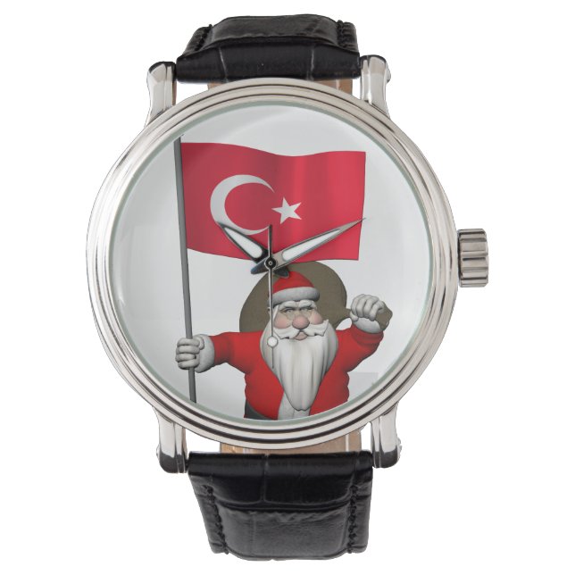 Lönsam Jultomten med Flagga Turkiet Armbandsur (Framsida)