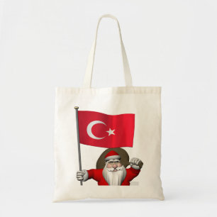 Lönsam Jultomten med Flagga Turkiet Tygkasse