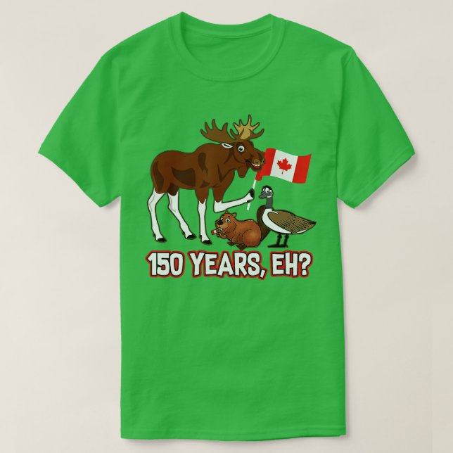 Lönsam Kanada-dag 150 år med Moose Beaver Goos T Shirt (Design framsida)