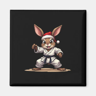 Lönsam kanin i Karate Uniform för Christma Magnet