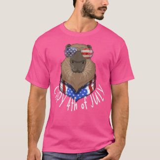 Lönsam kapy 4:e juli amerikanska Flagga Capybara 4 T Shirt