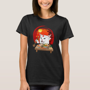 Lönsam katt åt sushi i Japan Lusande grafik T Shirt