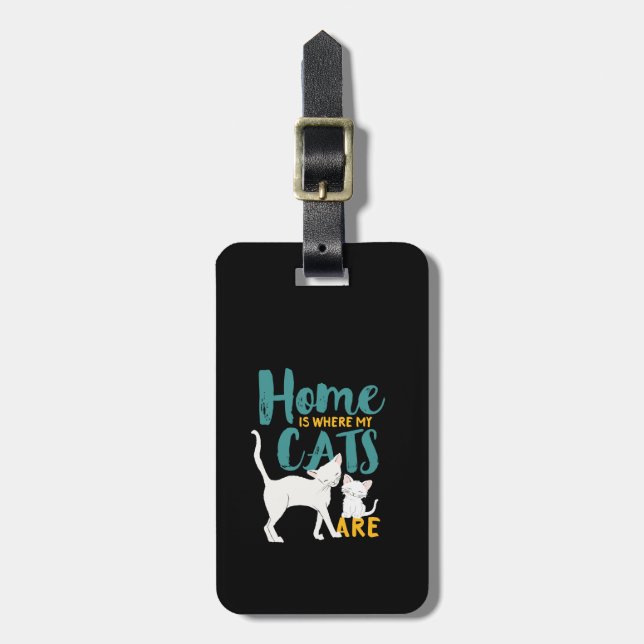 Lönsam katt Humor är hemma där kattarna är Bagagebricka (Vertikal Framsida)