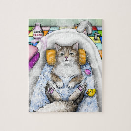 Lönsam katt i Bath Cat 761 Bathroom art Pussel
