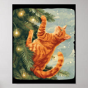 Lönsam katt med Julgranar för klätterkatt L Poster