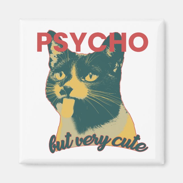 Lönsam katt med Tunga ut Magnet (Framsidan)