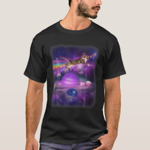 Lönsam katt som flyger i Space Regbow Cat Kitten F T Shirt