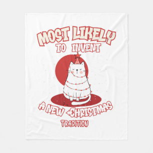 Lönsam katt som mest lockar en ny julklapp fleecefilt
