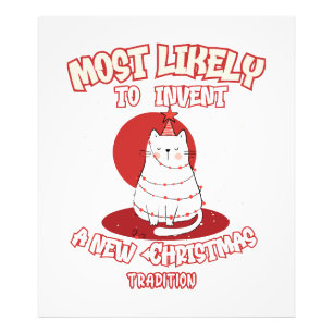 Lönsam katt som mest lockar en ny julklapp fototryck