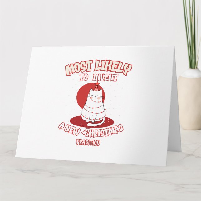 Lönsam katt som mest lockar en ny julklapp kort (Framsida)
