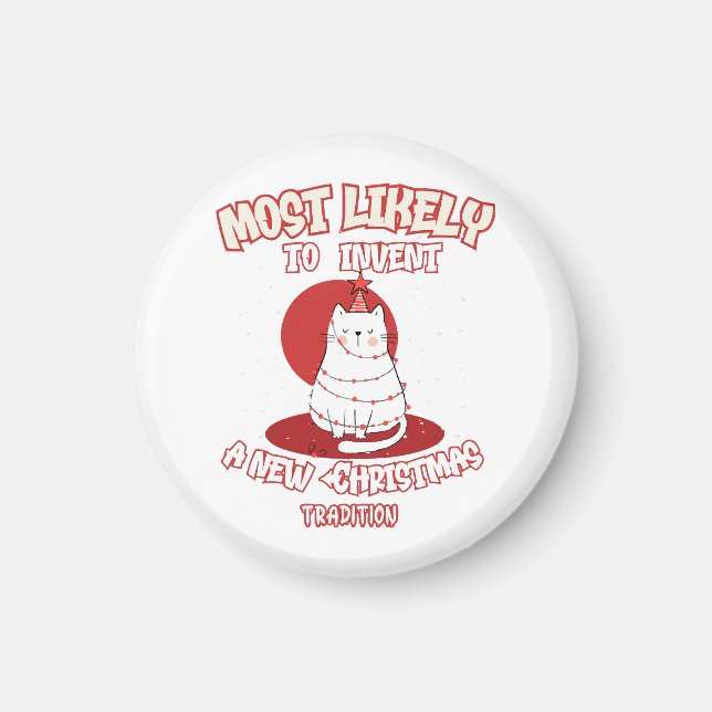 Lönsam katt som mest lockar en ny julklapp magnet (Framsidan)