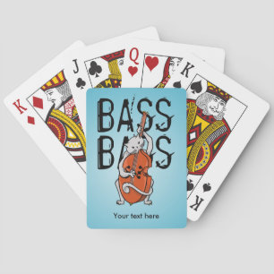 Lönsam katt som spelar en Dubbla Bass Spel Kort