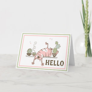 Lönsam katt som streck för tom insida av hälsnings kort