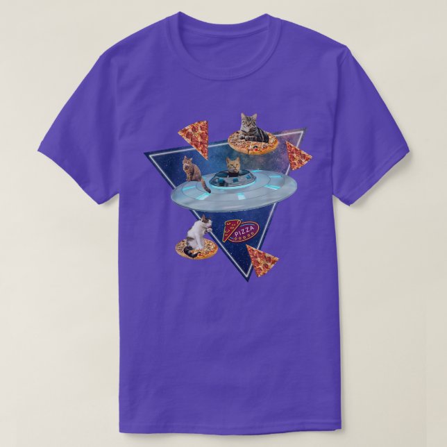 Lönsam katter Pizza in Space T-Shirt (Design framsida)