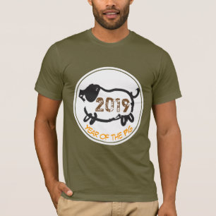 Lönsam kinesisk Gris anpassningsbar År Zodiac Mana T Shirt