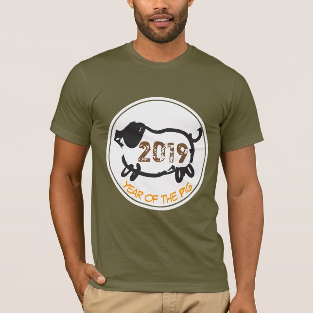 Lönsam kinesisk Gris anpassningsbar År Zodiac Mana T Shirt (Framsida)
