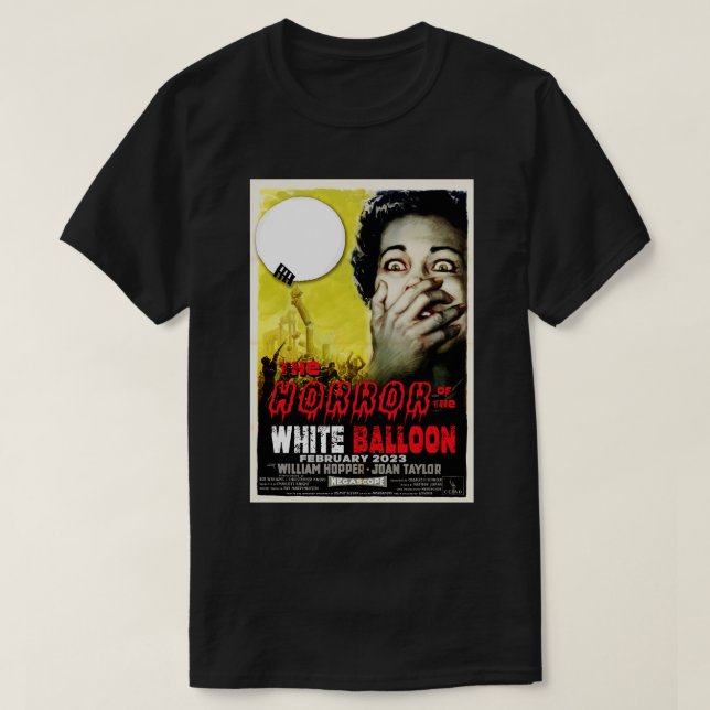 Lönsam kinesisk spy Balloon Horror Humor T Shirt (Design framsida)