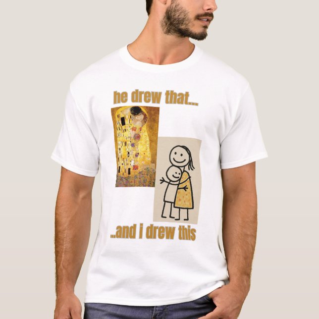 Lönsam konsjämförelse med Klimt och Stick figurer T Shirt (Framsida)