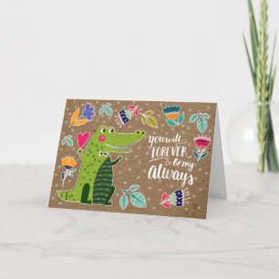 Lönsam krokodildag Alla hjärtans dag Helgkort