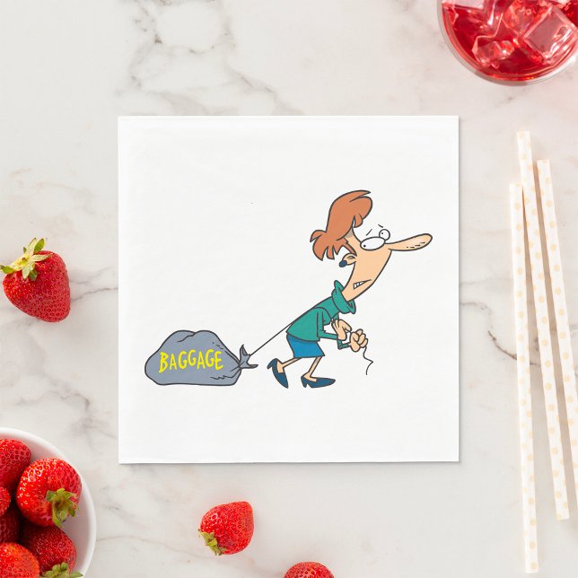 Lönsam kvinnlig bärare av upphettat bagage pappersservett (Skapare uppladdad)