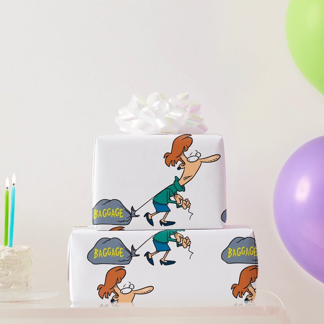 Lönsam kvinnlig bärare av upphettat bagage presentpapper (Skapare uppladdad)