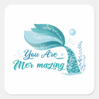 Lönsam kvinnlig Sjöjungfru Älskare du är mer-mazin Fyrkantigt Klistermärke