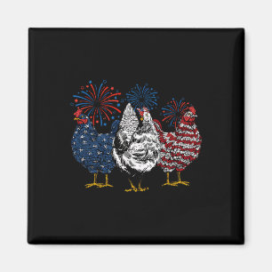 Lönsam kyckling 4:e juli Patriotic American Chick Magnet
