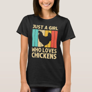 Lönsam kyckling för flickorna Kids Farmer Chicken T Shirt