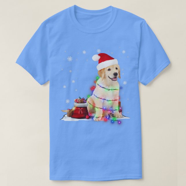 Lönsam Labrador Hund jul jul Ljus Julafton Paja T Shirt (Design framsida)