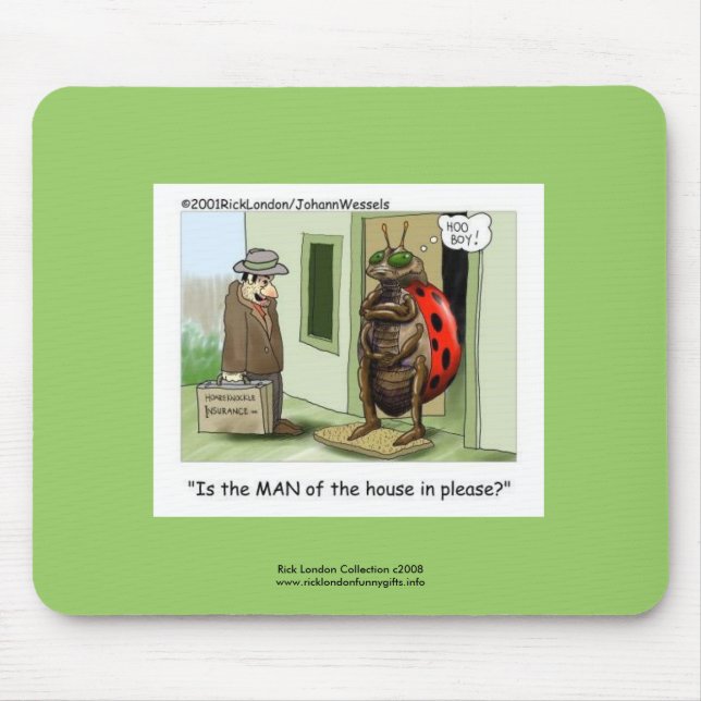 Lönsam Ladybug-Tecknad på en snygg kvalitetspets Musmatta (Framsidan)