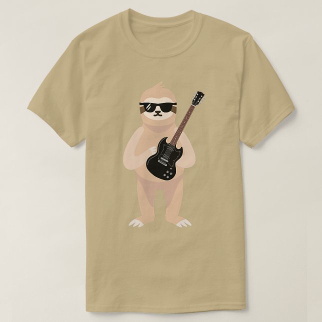 Lönsam, långsam, solglasögon som spelar elektriska t shirt (Design framsida)