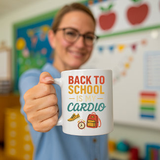 Lönsam lärare Kopp; Back to school är min Cardio Kaffemugg