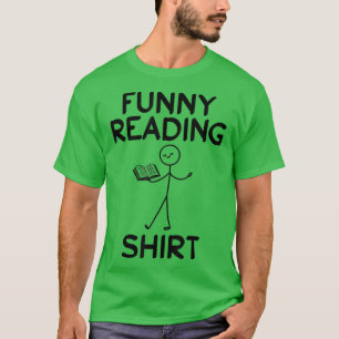Lönsam läsning av Shirt Bok som läser Stick figur T