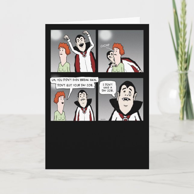 Lönsam Ledsen Vampire Halloween Kort (Framsida)