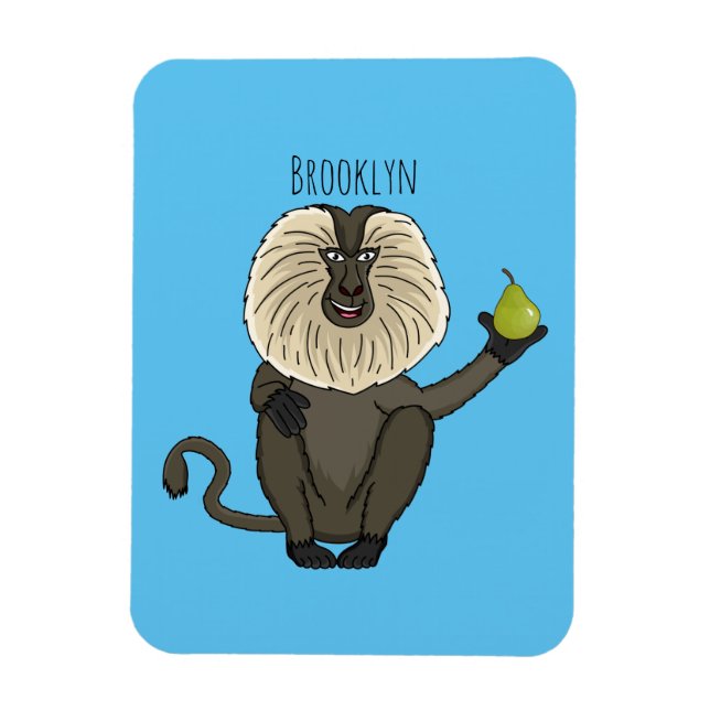 Lönsam lejon tecknad av makaque monkey magnet (Vertikal)
