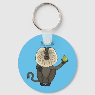 Lönsam lejon tecknad av makaque monkey nyckelring