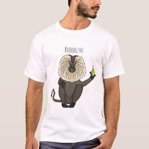Lönsam lejon tecknad av makaque monkey t shirt