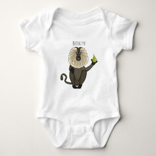 Lönsam lejon tecknad av makaque monkey t shirt