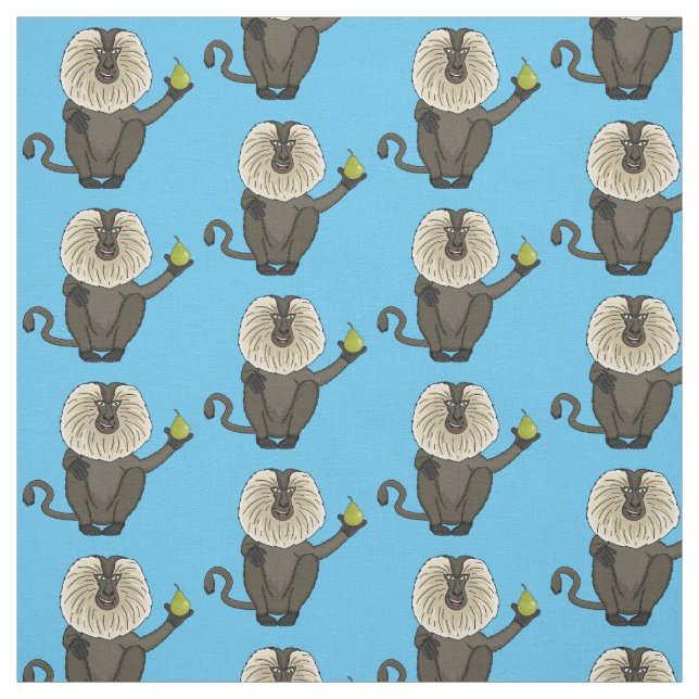 Lönsam lejon tecknad av makaque monkey tyg (Provkarta)