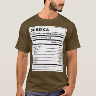 Lönsam livsmedelsetikett Kvinnliga ingredienser JE T Shirt