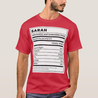 Lönsam livsmedelsetikett Kvinnliga ingredienser SA T Shirt
