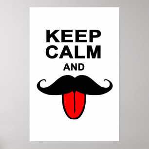 Lönsam lugn av Behålla och mustasch Poster