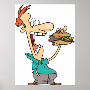 Lönsam man som äter en sandwich poster